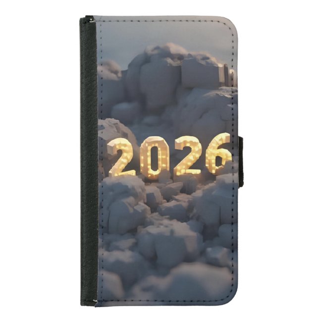 3D Number Design for New Year 2026 Samsung Galaxy Wallet Case (Front)