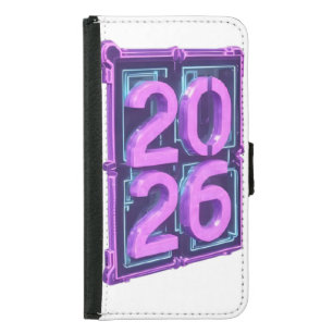 3D Number Design for New Year 2026 Samsung Galaxy S5 Wallet Case