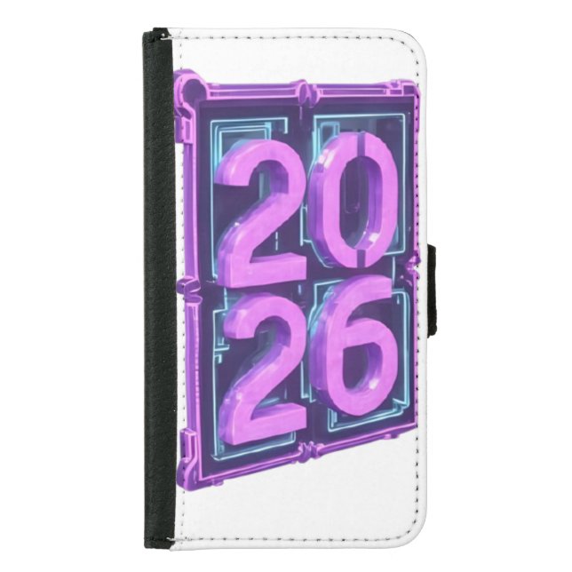 3D Number Design for New Year 2026 Samsung Galaxy Wallet Case (Front)