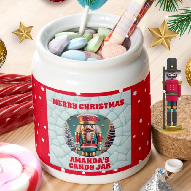 3D Nutcracker Christmas Personalized Kids Candy Jar (Creator Uploaded)