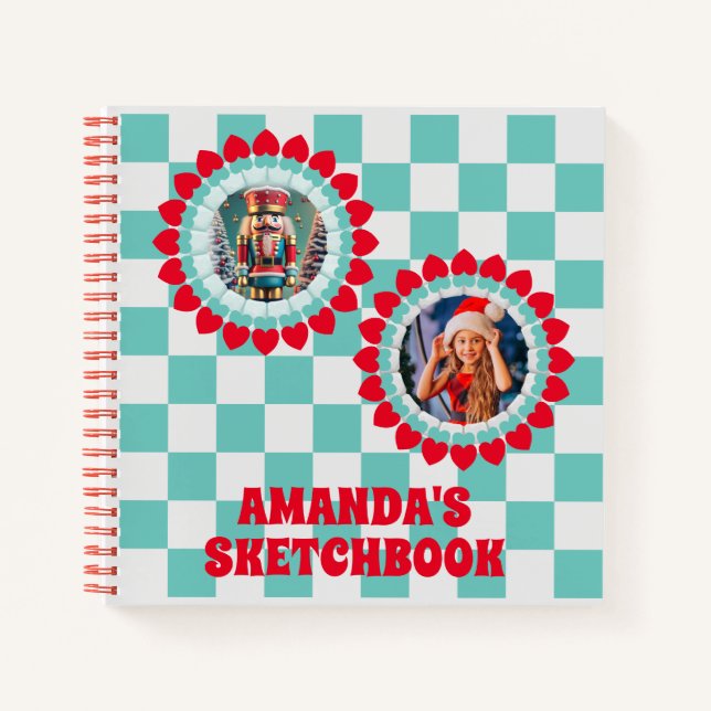 3D Nutcracker Christmas Personalized Kids Photo Notebook (Front)
