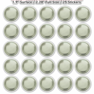 3D Olive Khaki Seals Foil Starburst Award Medal 25 Sticker