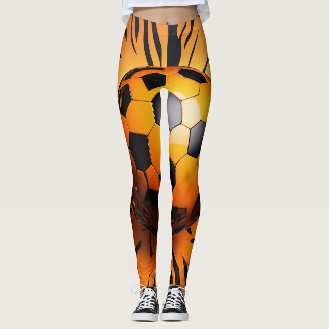 3D Orange Ball Pattern Leggings (Front)