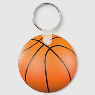 3D orange basketball ball Keychain