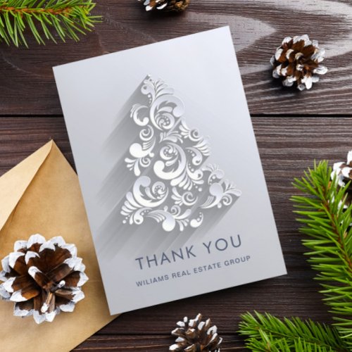 3D Ornament Christmas Tree Corporate Holiday Thank You Card