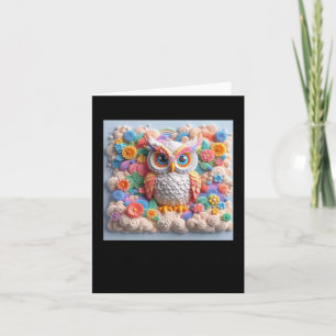 3d Owl #4 Sticker  Card