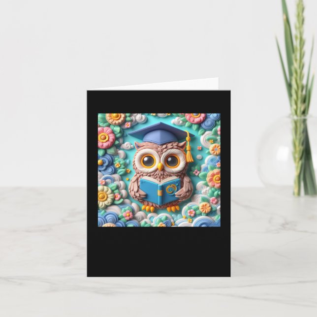 3d Owl #5 Sticker  Card (Front)
