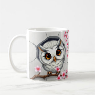 3d owl Hole In A Wall Mug Wrap design