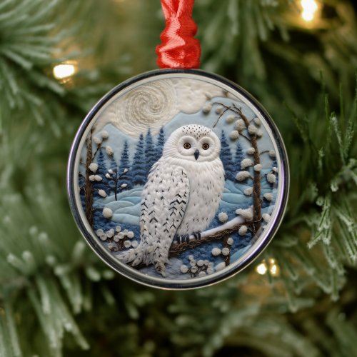 3D Owl Woodland Chirstmas Animal  Metal Ornament