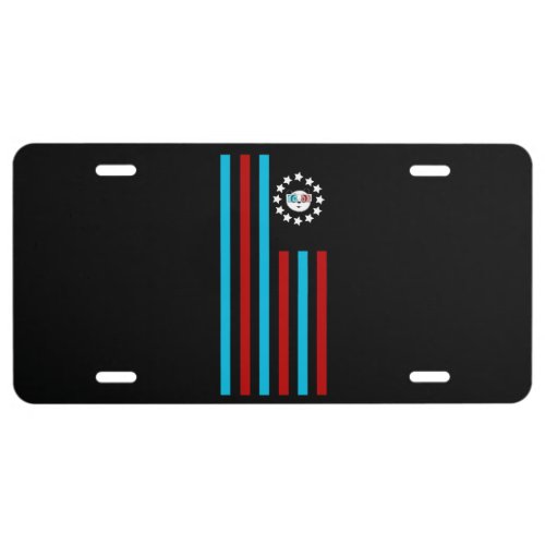 3D Panda _ Flag License Plate