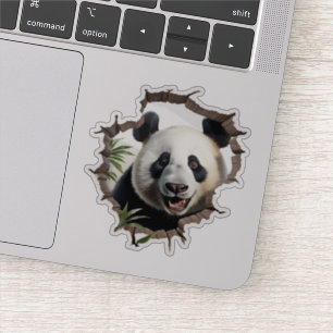 3D Panda Wall Break Art – Realistic Safari Sticker