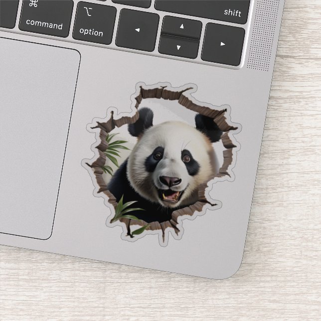 3D Panda Wall Break Art – Realistic Safari Sticker (Detail)