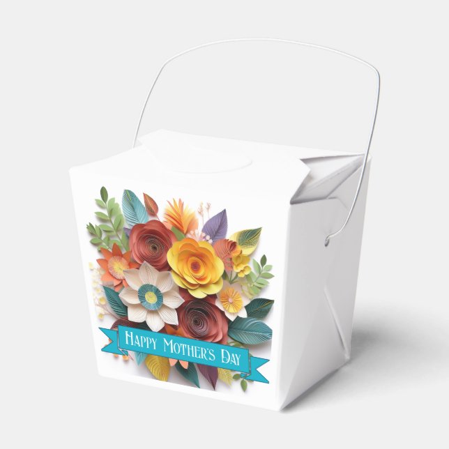 3D Paper Art Floral Mother's Day Favor Boxes (Front Side)