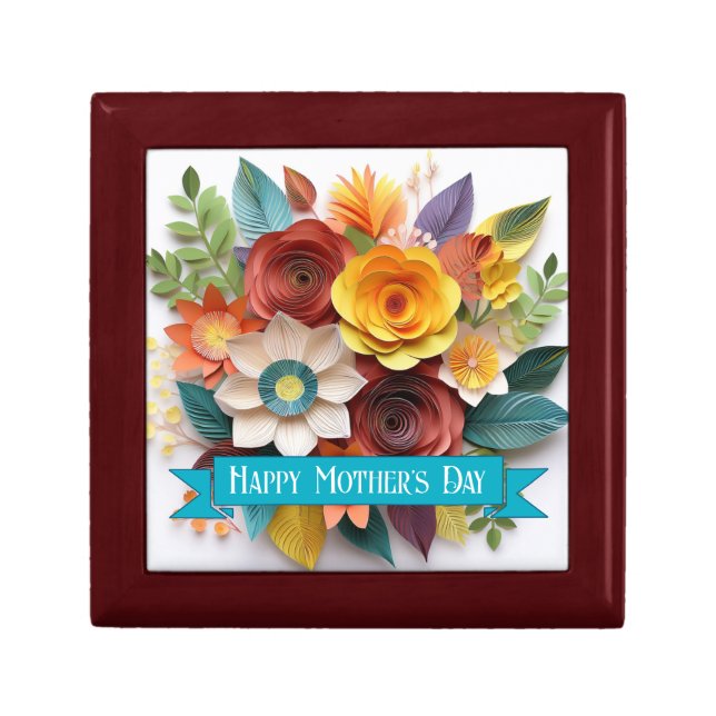 3D Paper Art Floral Mother's Day Gift Box (Front)