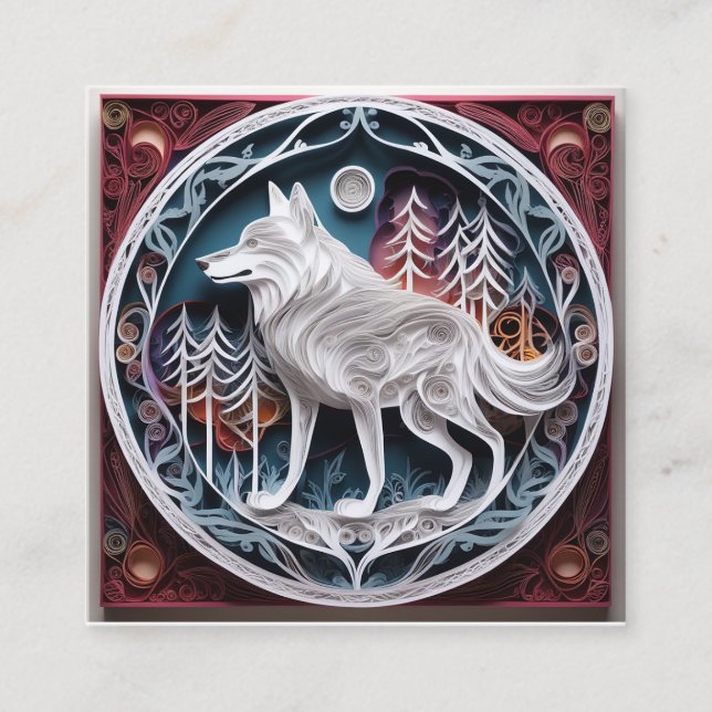 3D paper art is a type of art that is created by u Square Business Card (Front)