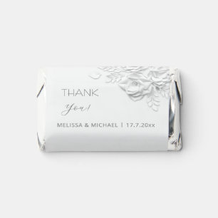 3D Paper Cut Roses Wedding Thank You Hershey's Miniatures
