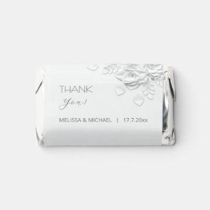 3D Paper Cut Roses Wedding Thank You Hershey's Miniatures