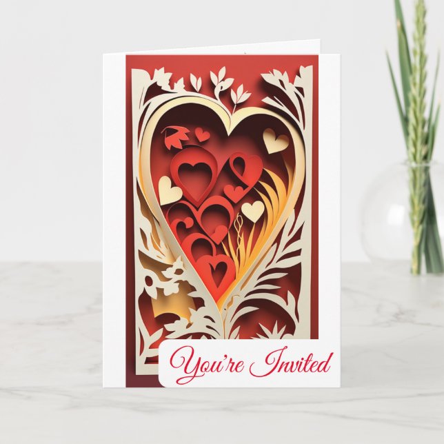 3D Paper Cutout Wedding Invitation (Front)