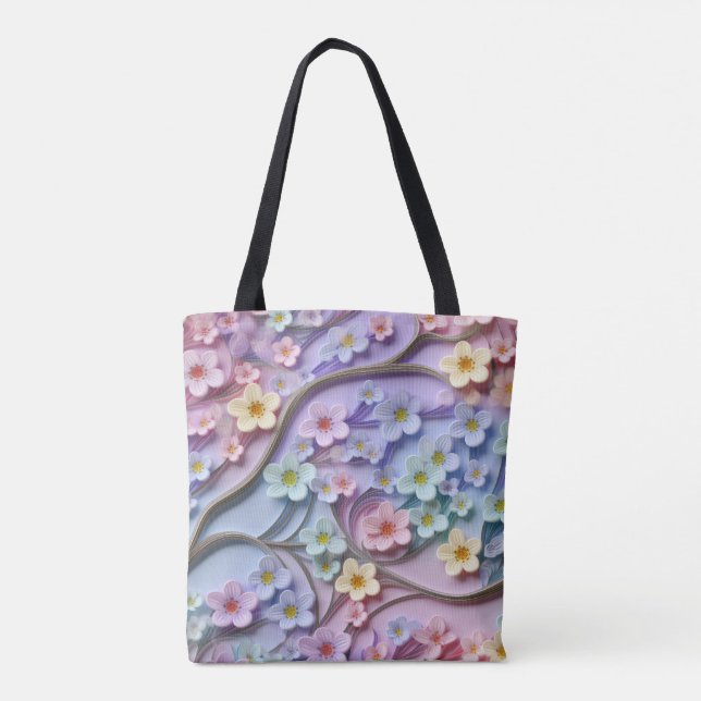 3D Paper Flower Tote Bag (Back)