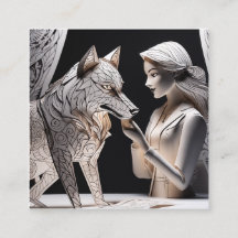 3D Paper puppet drama, wolf and girl