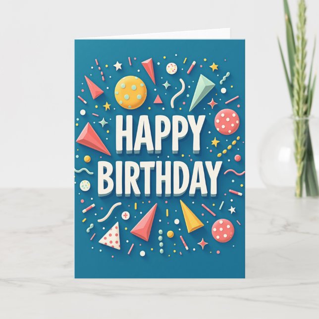 3D Party Birthday Card (Front)