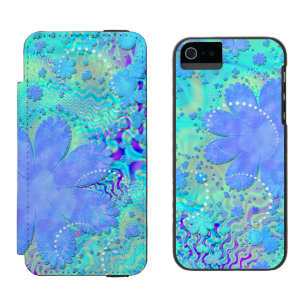 3D Pastel Flower Psychedelic Wallet Case For iPhone SE/5/5s