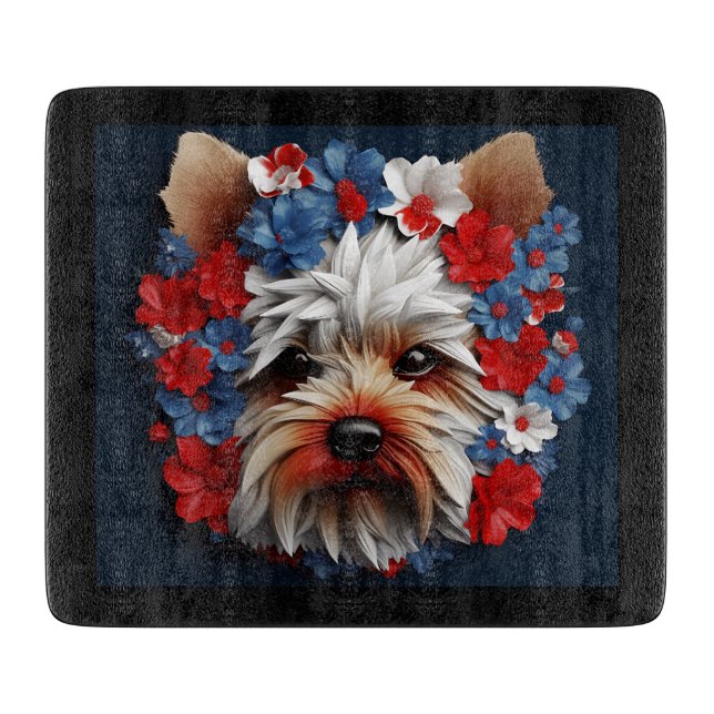 3D Patriotic Yorkshire Terrier Cutting Board (Front)