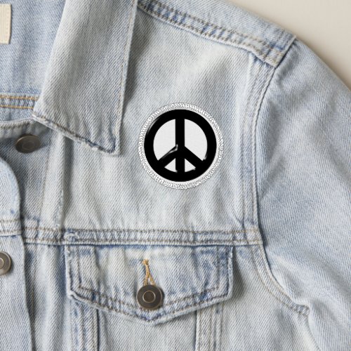 3D Peace Symbol Black Patch