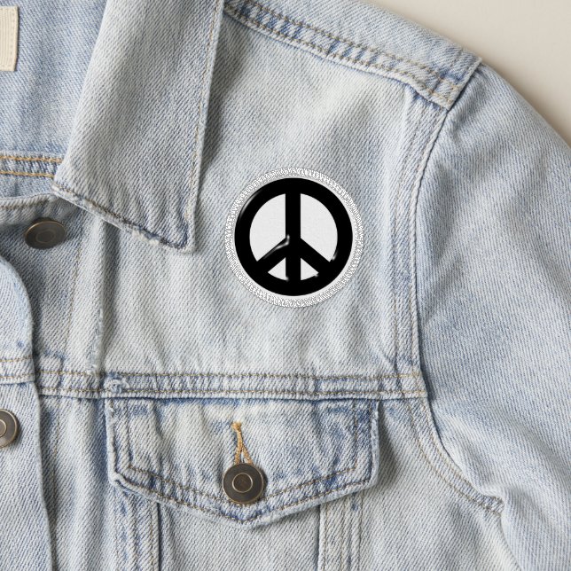 3D Peace Symbol Black Patch (On Jacket)