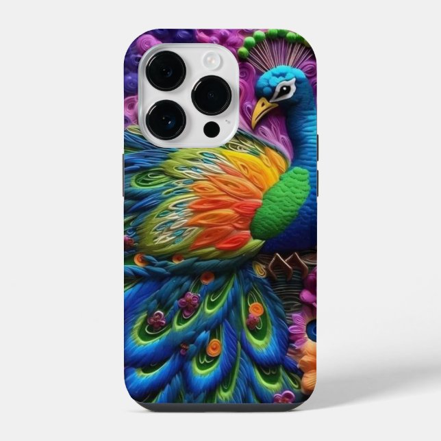 3D Peacock Iphone Case (Back)