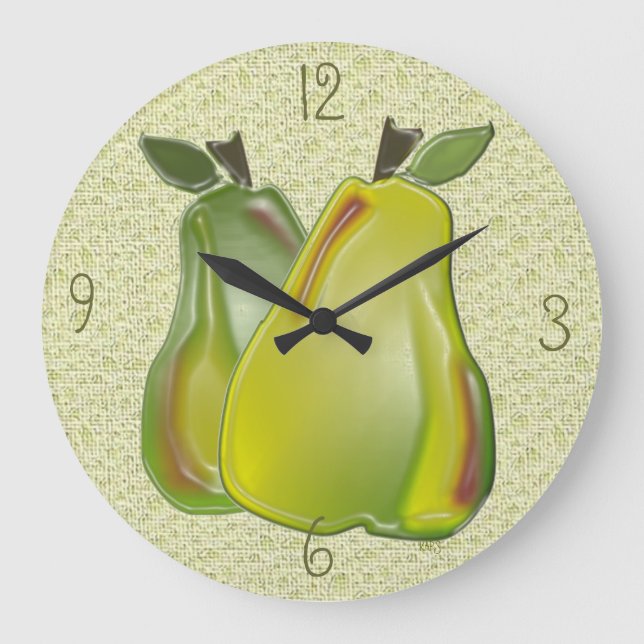3D Pear (water specks) Wall Clock (Front)