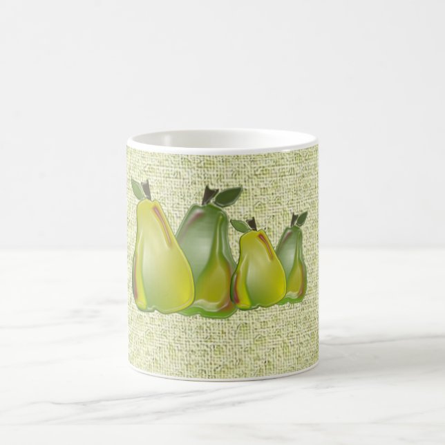 3D Pears (water specks/green) Coffee Mug (Center)