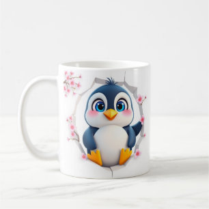 3d penguin mug wrap, 3d mug wrap design