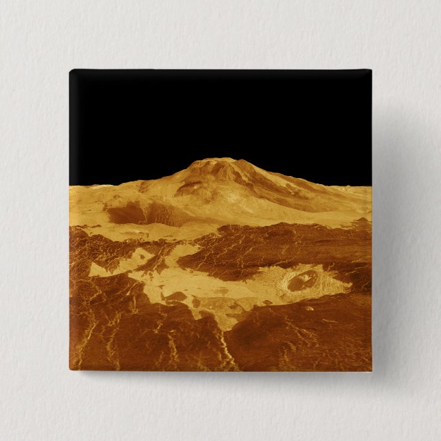 3D Perspective View of Maat Mons on Venus Button (Front)