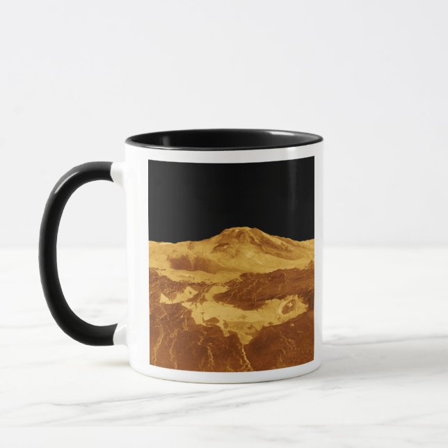 3D Perspective View of Maat Mons on Venus Mug (Left)