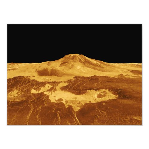 3D Perspective View of Maat Mons on Venus Photo Print