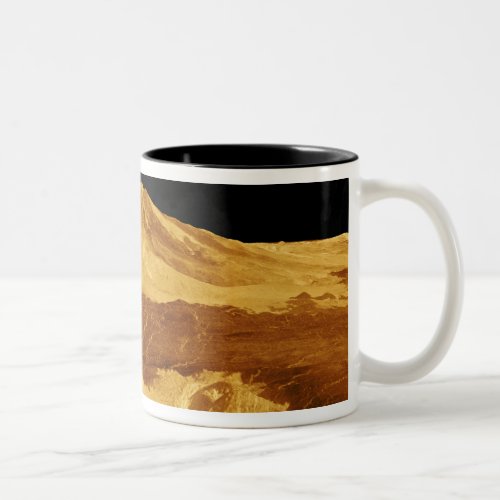3D Perspective View of Maat Mons on Venus Two_Tone Coffee Mug