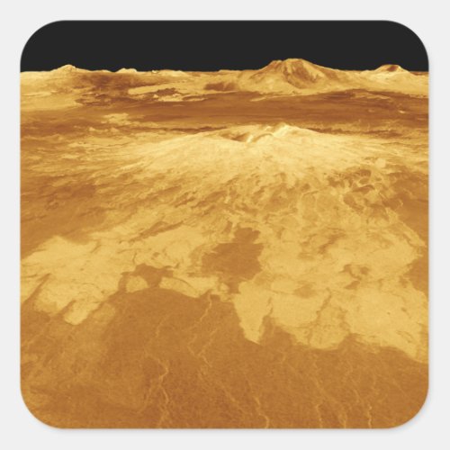 3D Perspective View of Sapas Mons on Venus Square Sticker