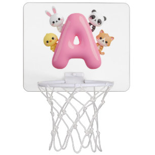 3D Pink Balloon Letter A Mini Basketball Hoop