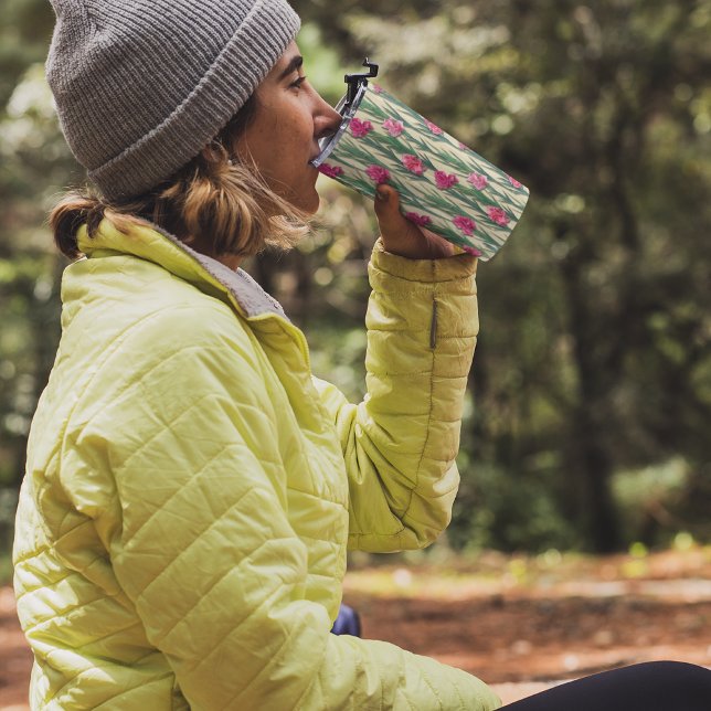 3D PINK FLORAL  THERMAL TUMBLER (CUTE 3D FLORAL TUMBLER)