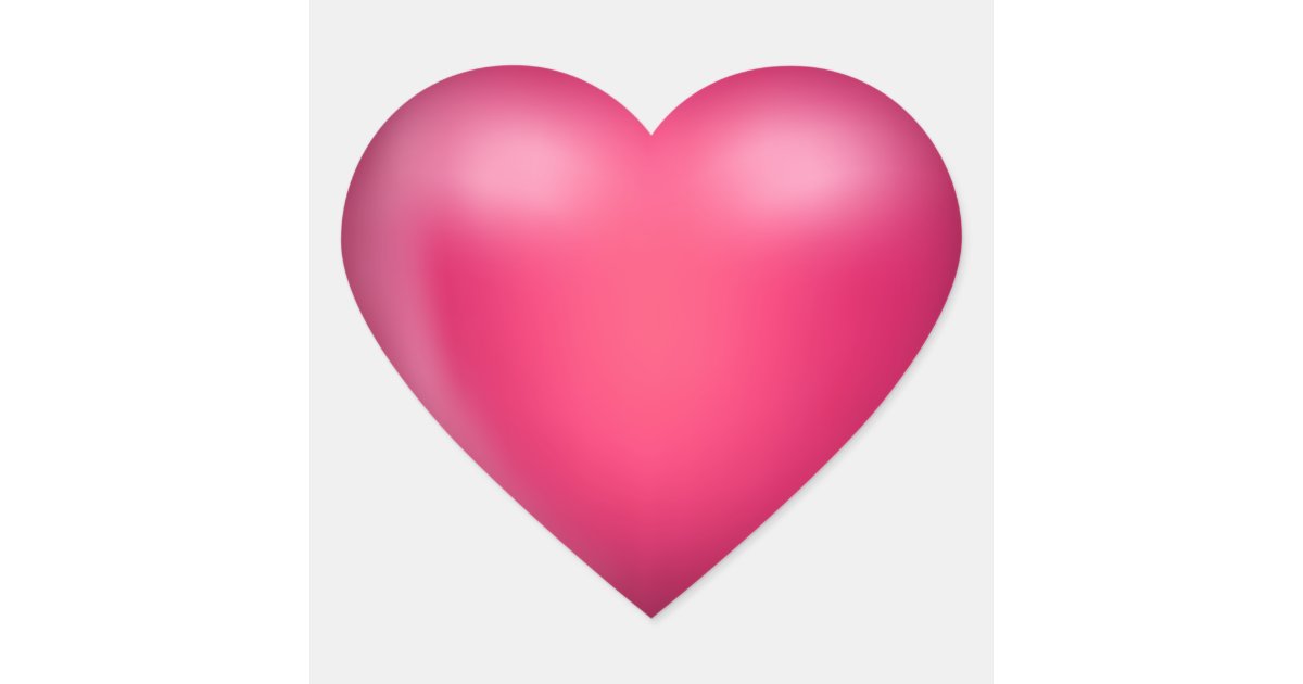 Download 3D Pink Love Heart Heart Sticker | Zazzle.com