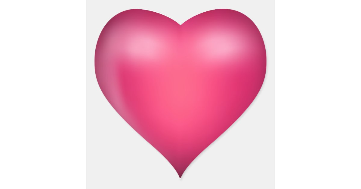 3d Pink Love Heart Heart Sticker