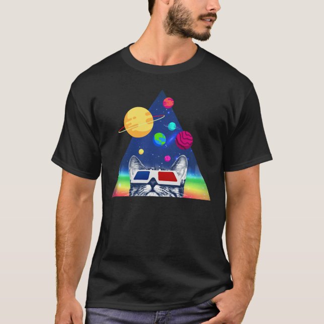3D planet cat T-Shirt (Front)