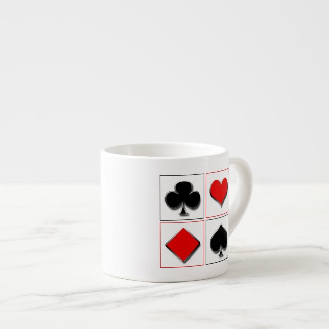 3D playing card suits Espresso Cup (Front Right)