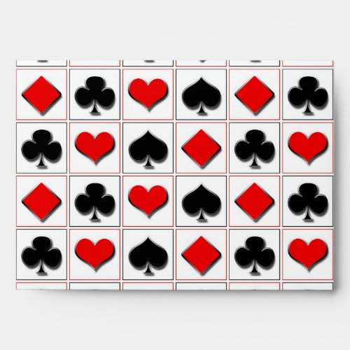 3D Playing card suits pattern Envelope