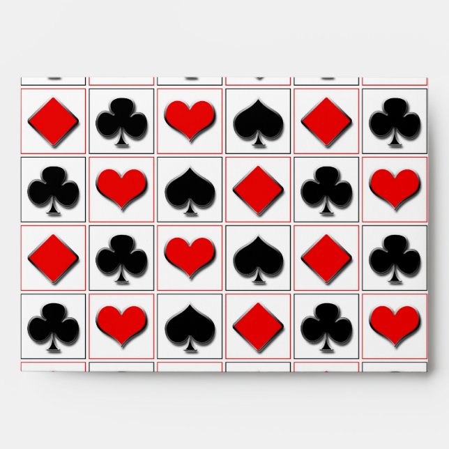 3D Playing card suits pattern Envelope (Front)