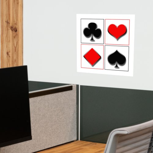 3D playing card suits Wall Decal