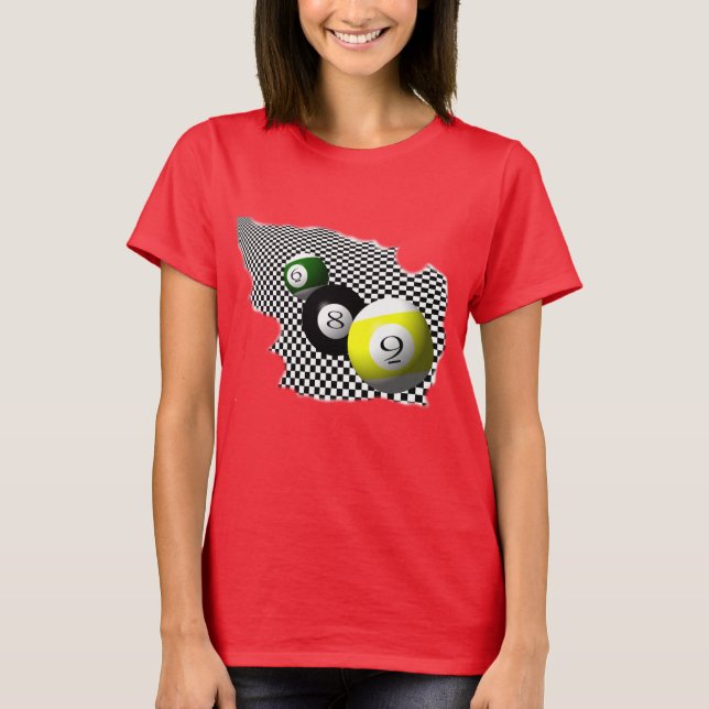 3D Pool Balls Psychobabble Splash T-Shirt (Front)
