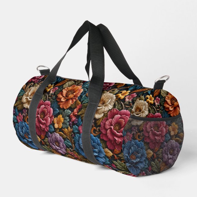 3d printed colorful floral duffle bag (Right Corner)