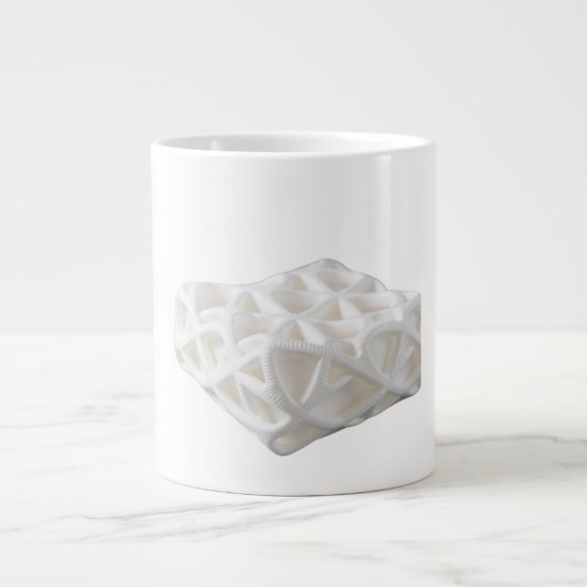 3D Printed Lattice Cushioning Sustainable Innovati Giant Coffee Mug (Front)